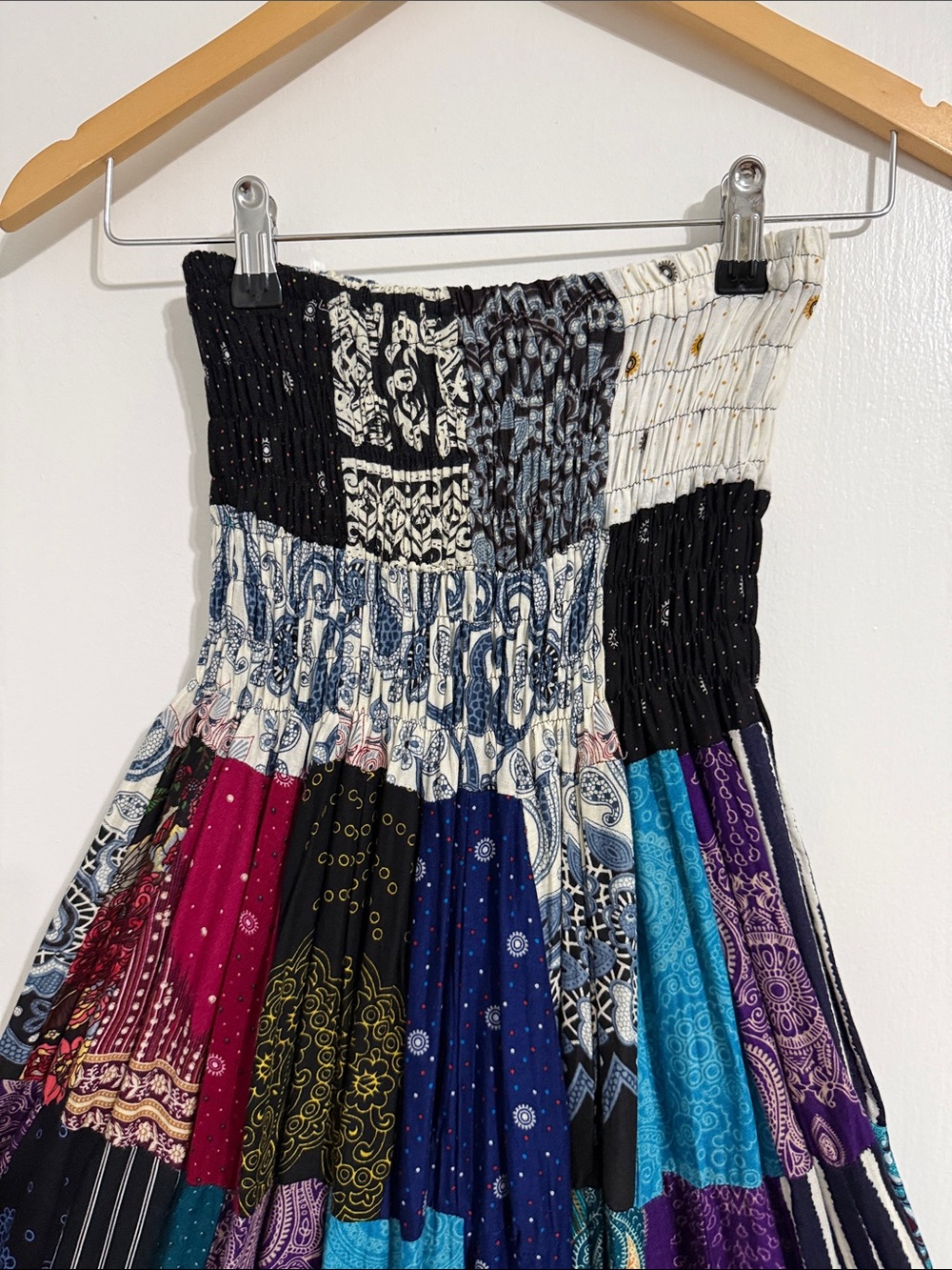 Bohemian Patchwork Maxi Skirt - Multicolor - Picture 2 of 3
